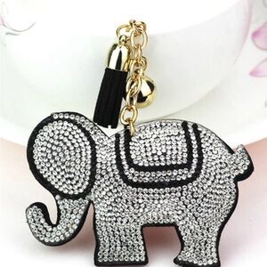 Elegant Silver Elephant Keychain